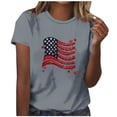 thumbnail image 2 of Xdegoge 4Th of July Patriotic T Shirts for Women USA American Flag Short Sleeve Crewneck Stars and Stripes Glitter Graphic Print Casual Soft Summer Tops, 2 of 5