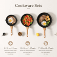 thumbnail image 4 of Kordisen 3 Pcs Non-stick Frying Pan Set, 8", 9.5" & 11" Skillets, Induction Bottom Compatible Cookware, 4 of 8