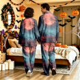 thumbnail image 5 of Halloween Couple Matching Pajamas Long Sleeve His and Hers Pajamas Sets Sleepwear Halloween Pumpkin Button Down Soft Loungewear 2 Pcs Pj Set Black S, 5 of 5