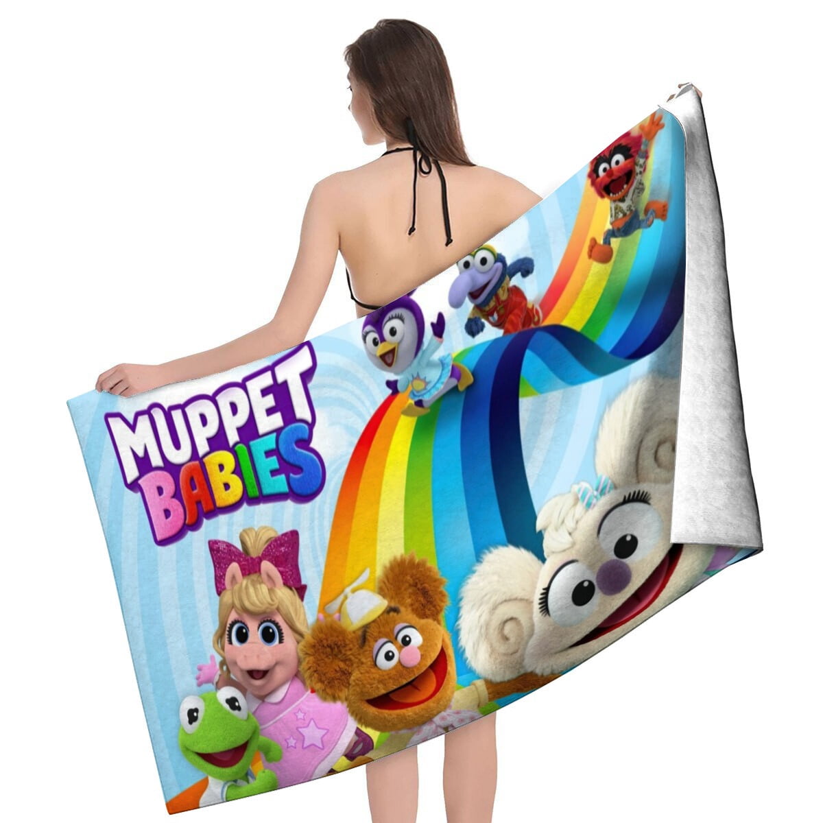 muppet babies Gifts Beach Towel for Women Girl Birthday Inspired Fan Bath Outdoor Music Lover