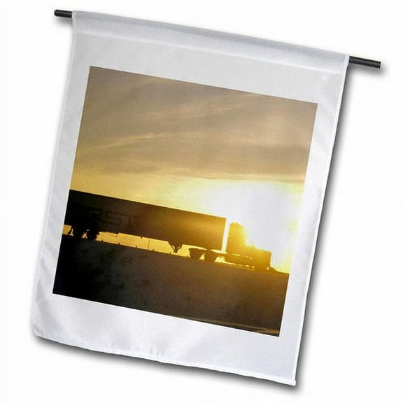 3dRose, Idaho. Truck driving on Interstate 84 - US13 DFR0973 - David R. Frazier, 12 x 18 inch Garden Flag