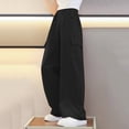 thumbnail image 2 of TOWED22 Girls Oversized Wide Leg Sweatpants Kids Baggy Straight Leg Track Pants Casual Plain Pockets Joggers(Black,130), 2 of 4