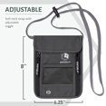 thumbnail image 2 of VENTURE 4TH Passport Holder Neck Wallet with RFID Blocking Nylon Lining - Hidden Neck Pouch for Travel (Gray), 2 of 8