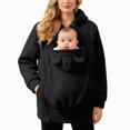 thumbnail image 5 of Cdudpw Maternity Coat Winter Cozy Carrier Mom Coats Sherpa Jacket 3-In-1 Sherpa Fleece Jacket,Zipper Maternity and Kangaroo Carrier Coat Clothes(S356-Black), 5 of 7