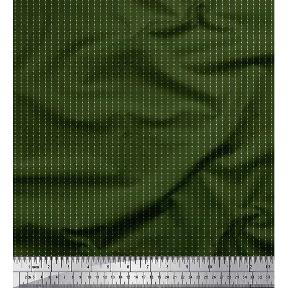 Soimoi Rayon Fabric Stripe & Dots Shirting Printed Fabric 1 Yard 42 Inch Wide