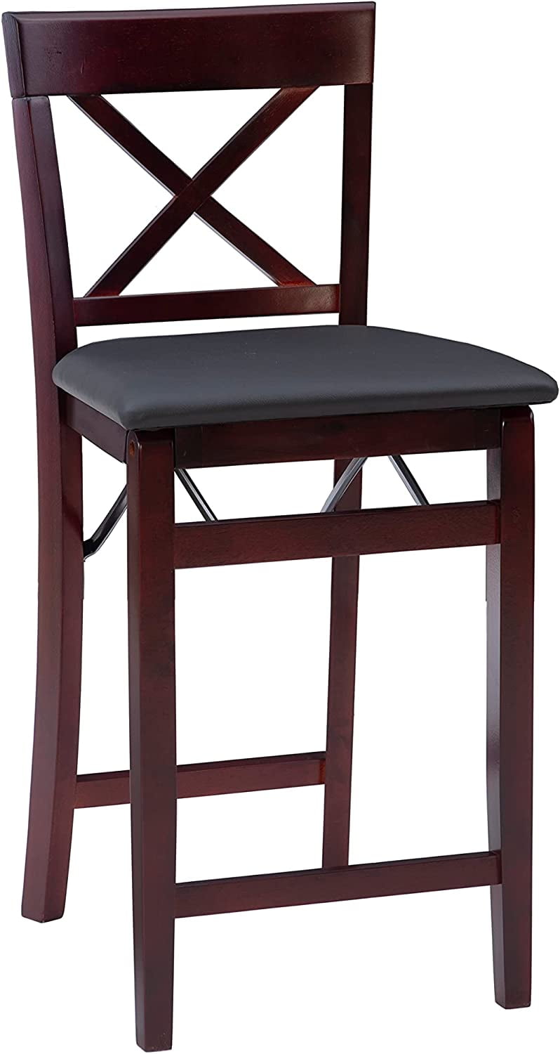 Triena X Back Folding Counter Stool, Brown