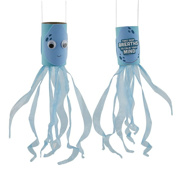 Fun Express Social Emotional Learning Mindful Breathing Octopus Craft Kit - Makes 12