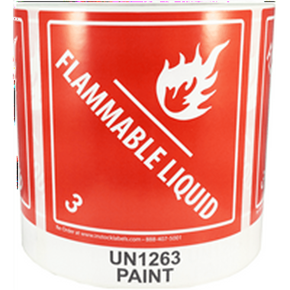 UN 1263 Hazardous Material Flammable Liquid Paint Hazard Class 3