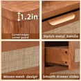thumbnail image 3 of Leyaoyao 23" Rattan Nightstand with Charging Station, Adult 3-Drawer Boho Bedside Table, Tea Brown Storage Cabinet for Bedroom, Living Room, Hallway, 3 of 8