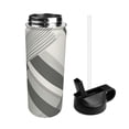 thumbnail image 4 of 18oz Thermal Space Pot With Straw Stainless Steel Thermos Cup Double Insulation For Outdoor Sports Commuting Camping Lightslategray Geometric Lines_3, 4 of 8