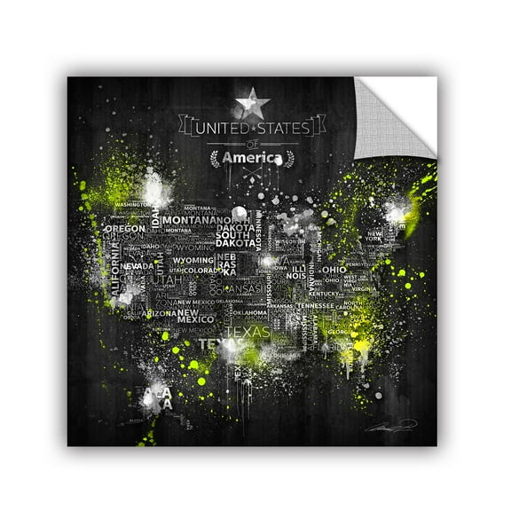 'Dark Storm: Lime Green' Removable Wall Art Mural