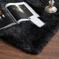 thumbnail image 4 of LOCHAS Luxury Fluffy Rug Ultra Soft Shag Carpet for Bedroom Living Room Big Area Rugs,3'x5',Black, 4 of 7