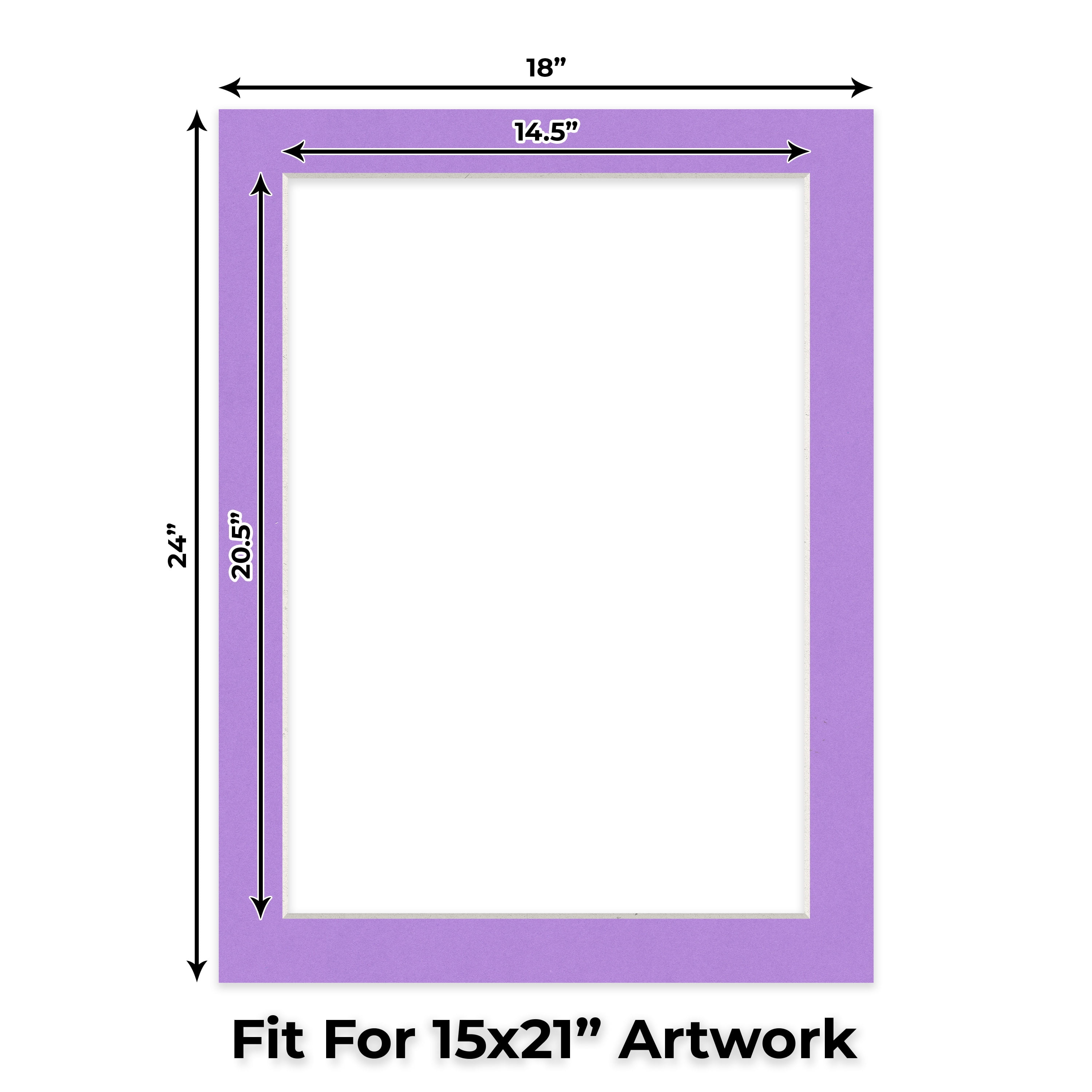 Pansy Purple Picture Frame Mat for 18x24 Frames - Fits 15x21 Photos - 25 Mats