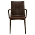 thumbnail image 3 of LeisureMod Fauteuil de Salle à Manger Moderne Tissé Mace Intérieur Extérieur Brun, 3 of 9
