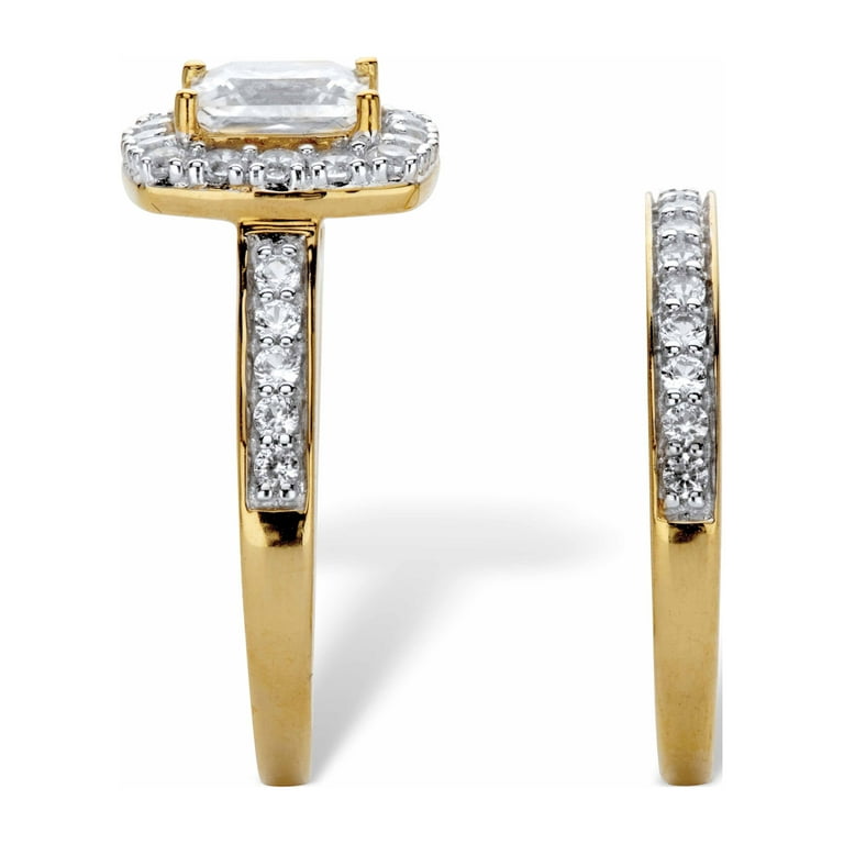 White sapphire set in plated sterling silver deals