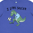 thumbnail image 4 of Inktastic I Love Soccer-dinosaur in Blue Youth T-Shirt, 4 of 5