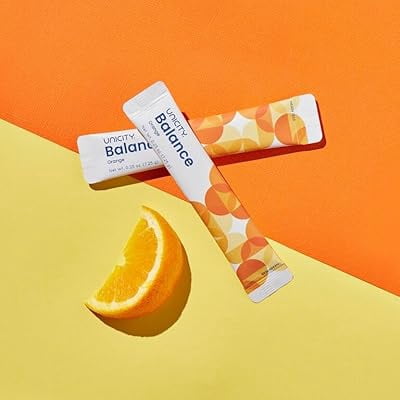 Unicity Balance Orange Drink Mix with Unicity Bottle, 30 Sachets, Fiber Drink Mix Powder, Reusable Mixing Bottle Included, Instant Orange Beverage, Low Calorie Daily Drink Mix for Men & Women
