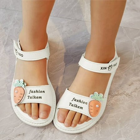 

Akiihool Sandals for Girl Casual Summer Baby Sandal Tassels Summer Toddler Slipper Shoes (White 1)