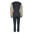 thumbnail image 6 of LEKDFST Elegant Sequin Jumpsuits for Women Dressy Formal Evening Party Wedding Guest Mesh Shiny Floral Sleeve V Neck Rompers for Women Black XXL, 6 of 6