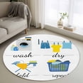 thumbnail image 2 of Round Rugs 4 Ft, Modern Minimalist Non Slip Area Rugs for Kitchen Bedroom Entryway, Cartoon Laundry Room Washing Machine Washable Carpet Runner Rug Floor Mats for Bedroom Home Decor, 2 of 9