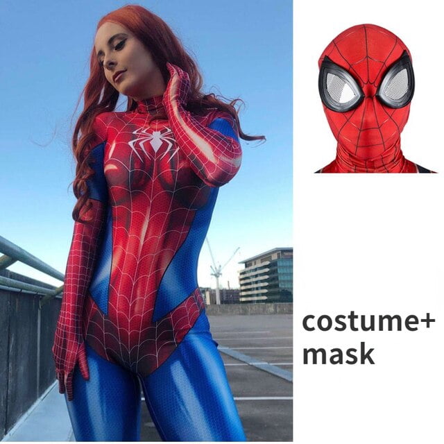 Araña Cosplay hombres mujer Sexy Zentai traje Spandex mono superhéroe Zentai disfraz Halloween carnaval fiesta vestido monomono y máscara1170cm Deng Xun unisex