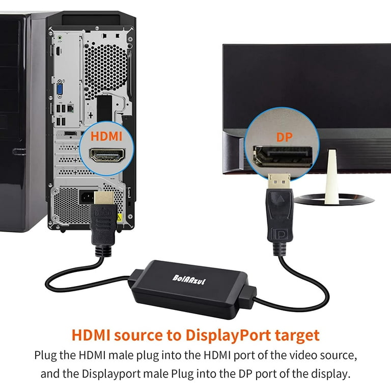 Cable Displayport 1.4 a Hdmi 2.0 M/M 1 Metro Adaptador