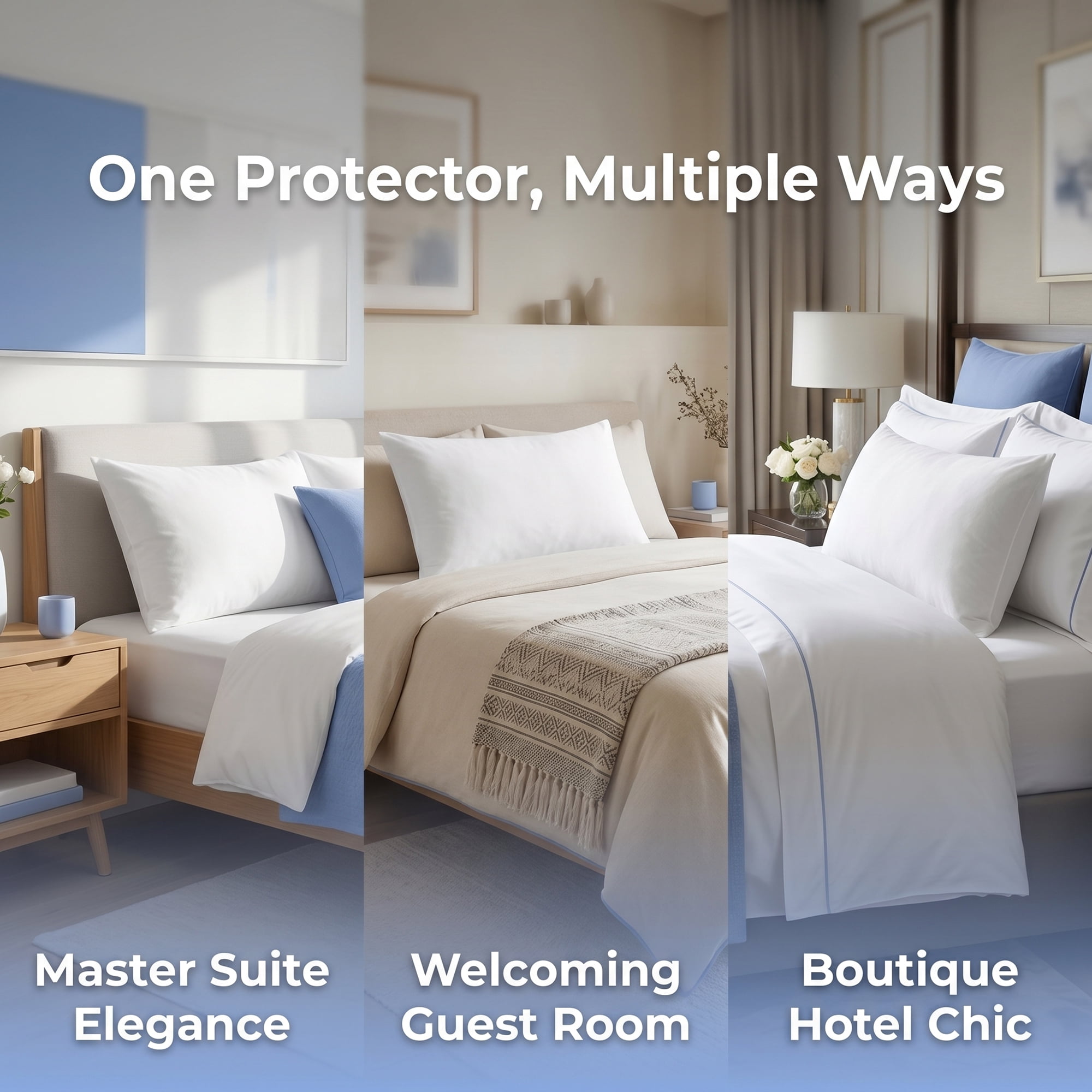 Unique Bargains Thin Polyester Single-Layer Envelope-Style Pillow Protector White