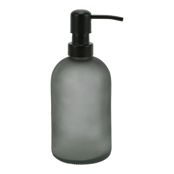 Unique Bargains 1 Pc Simple Cylindrical Soap Pump Dispenser for Bathroom Hotel 400ml Gray Black