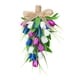 thumbnail image 5 of Guirnalda decorativa de tulipanes en forma de lágrima con un lazo para decorar puertas y Blanco Azul Morado, 5 of 9