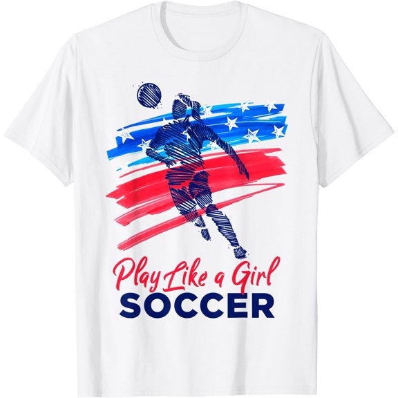 Play Like A Girl Soccer Sport Kids Girl Teen Womens Football T-Shirt, Unisex T-Shirt