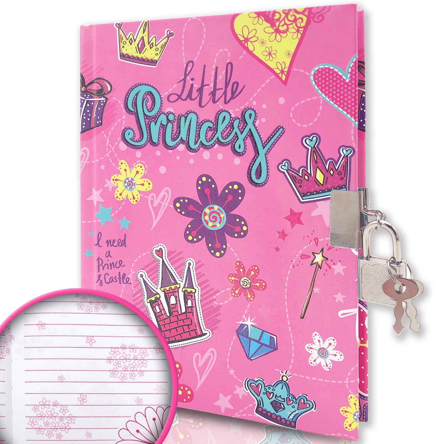 Ginmlyda Diary with Lock for Teenager, 7x5.3 inches 160