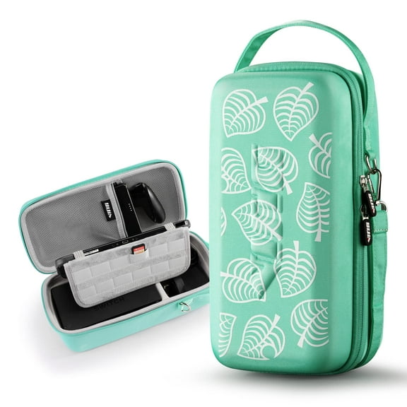 Carrying Storage Case for Nintendo Switch/Switch OLED,Portable Travel All Protective Hard Messenger Bag Soft Lining 16 Games for Switch Console Pro Controller & Accessories