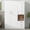 thumbnail image 3 of Noble House 2-Doors Wooden Wardrobe with Shelves and 3 Drawers,Large Space Storage for Bedroom, White, 3 of 9