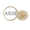 thumbnail image 1 of Symbole de Monnaie Argentine Peso Broche Ronde en Métal Doré avec Pince, 1 of 3