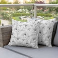 thumbnail image 5 of Pack of 2 Outdoor Pillow Covers 16x16 Inch Waterproof Gray Flowers Throw Pillow Covers,Decorative Couch Pillow Shams Protectors Abstract Floral Plants Pastoral Rustic Patio Pillowcases Cushion Covers, 5 of 8