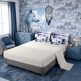 thumbnail image 4 of Erosebridal Watercolor White Wolf Family Print Twin Bedding Sets, Snowy Winter Bedding Comforter Set for Men and Women, Navy Reversible 7pcs, 4 of 6