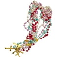 thumbnail image 3 of Set of 12 x Our lady of guadalupe faux pearl plastic rosary white purple red pink teal rosary / baptism favor / catholic rosary /, 3 of 3