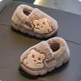 thumbnail image 5 of SGFCWSX Kids Fuzzy Bear Slippers Cozy Home Shoes for Girls Boys Adorable Indoor Footwear Khaki Size 5.5-6 Years, 5 of 5