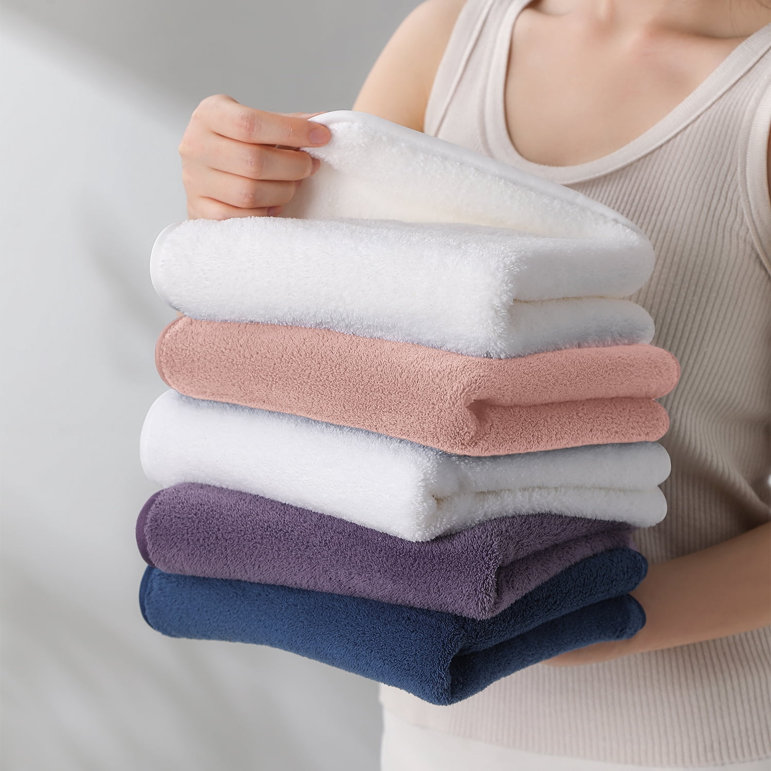 Jessy Home 12 Pack Hand Towel Set 16"x31" Soft Highly Absorbent Quick Dry Bathroom Bath Hand Towels Microfiber Plush Towels