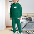 thumbnail image 2 of KAUOD Kids Girls Fleece Jogging Set 2 Piece Cute Heart Cotton Hoodies Sweatpants Outfits Fall Warm Casual Sweatsuits Clothes, 2 of 5