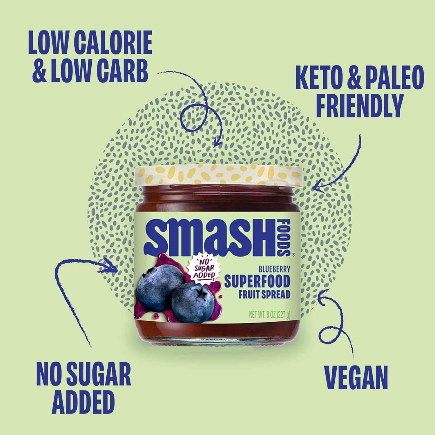 Smash Blueberry Superfood Fruit Spread 8oz