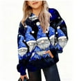 thumbnail image 2 of Sudadera con capucha para niños, con estampado navideño de invierno, larga, con terciopelo, informal y cómoda, de manga larga, de poliéster., 2 of 5
