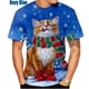 thumbnail image 3 of 2022 gato de Navidad, ¡Feliz Navidad! Camiseta 3D de Navidad para hombre y mujer, camiseta Unisex de manga corta con personalidad y dibujos animados divertidos, 3 of 3