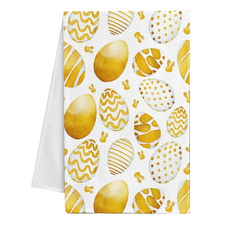 

FaLX Dish Cleaning Cloth Highly Absorbent Wear Resistant Super Soft Exquisite Pattern Machine Washable Microfiber Easter Egg Bunny Printing Dish Rag Kitchen Towel Home Supplies