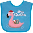thumbnail image 3 of Inktastic Flamingo Merry Christmas Boys or Girls Baby Bib, 3 of 4