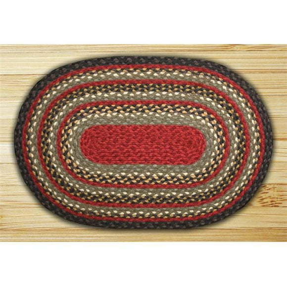 Earth Rugs 07-338 Tapis Ovale Bordeaux-Olive-Charbon