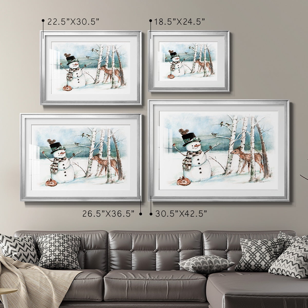 Snow Friends Premium Framed Print - Ready to Hang