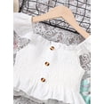 thumbnail image 3 of Girls Clothes White Pleated Sleeveless Lace Top + Floral Printed Pants 2PCS Set Big Kid Clothes, 3 of 5
