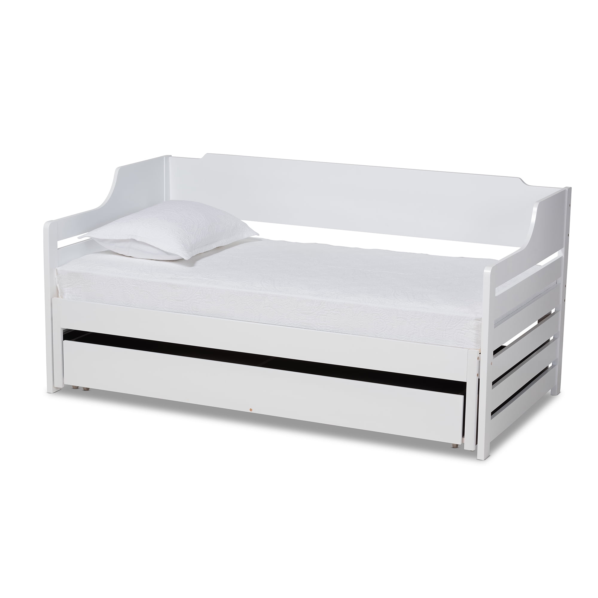 Baxton Studio Select Modern Wood Expandable King Daybed with Drawer White