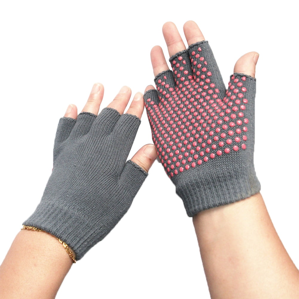 Unisex Yoga Sports Fingerless Gloves Pure Cotton Non Slip Halffinger